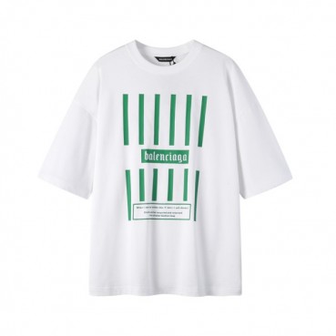 발렌시아가 남성 크루넥 화이트 반팔티 - Mens White Tshirts 