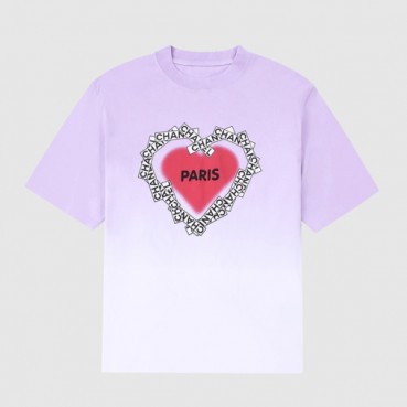 샤넬 여성 크루넥 퍼플 반팔티 - Womens Purple Tshirts 