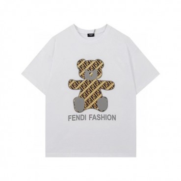 펜디 남성 크루넥 화이트 반팔티 - Mens White Tshirts 