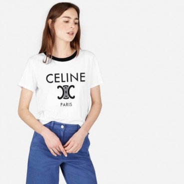 셀린느 여성 화이트 반팔티 - Celine Womens White Tshirts 