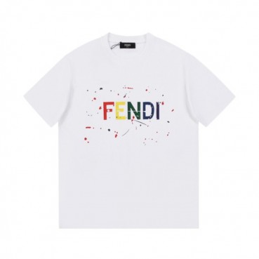 펜디 남성 크루넥 화이트 반팔티 - Mens White Tshirts 