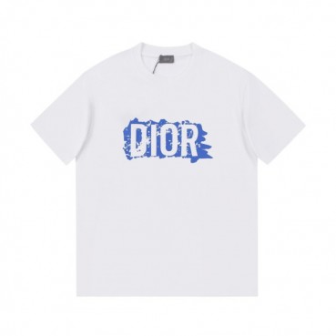 디올 남성 크루넥 화이트 반팔티 - Mens White Tshirts 