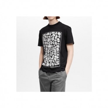 루이비통 남성 크루넥 블랙 반팔티 - Mens Black Tshirts 