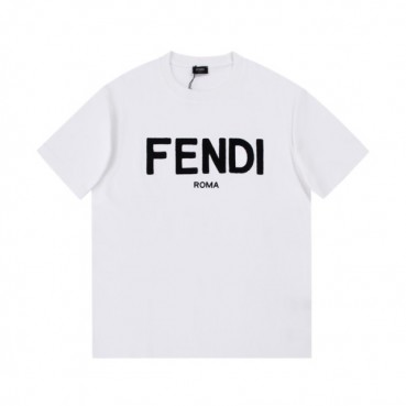 펜디 남성 크루넥 화이트 반팔티 - Mens White Tshirts 
