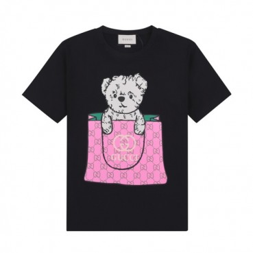 구찌 남/녀 크루넥 블랙 반팔티 - Unisex Black Tshirts 