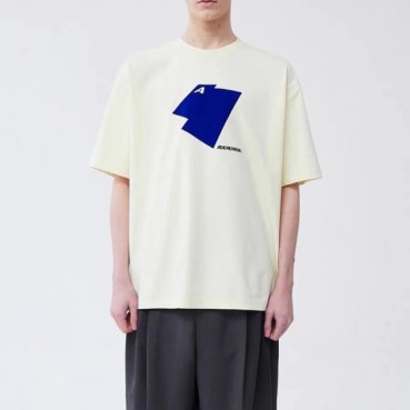 Ader 남/녀 아이보리 크루넥 반팔티 - Unisex Ivory Tshirts 