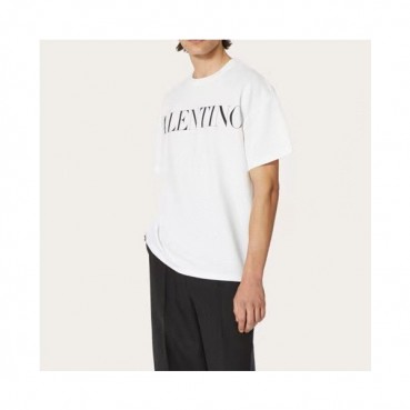 발렌티노 남성 화이트 크루넥 반팔티 - Mens White Tshirts 