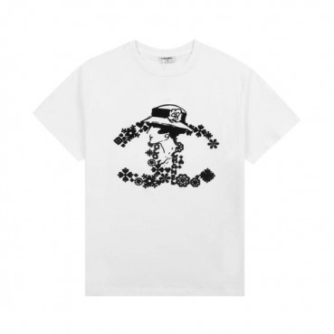 샤넬 여성 크루넥 화이트 반팔티 - Womens White Tshirts 
