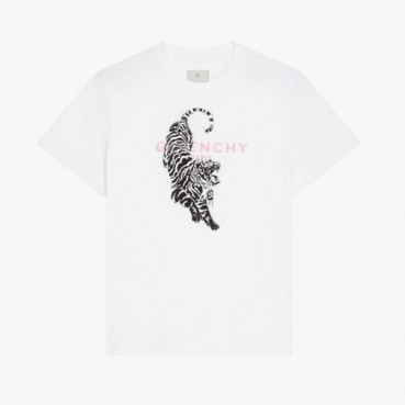 지방시 남성 크루넥 화이트 반팔티 - Mens White Tshirts 