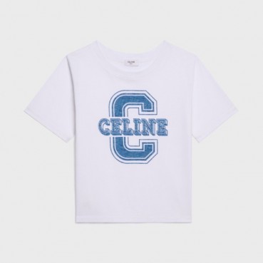 셀린느 남/녀 크루넥 화이트 반팔티 - Unisex White Tshirts 