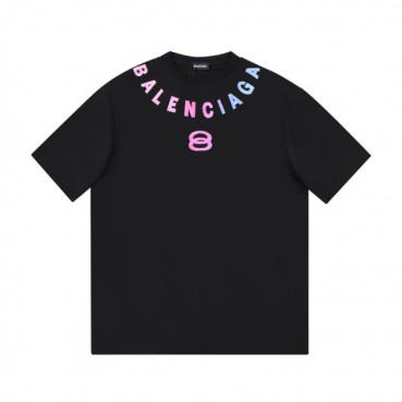 발렌시아가 남/녀 크루넥 블랙 반팔티 - Unisex Black Tshirts 