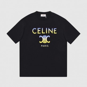 셀린느 남/녀 크루넥 블랙 반팔티 - Unisex Black Tshirts 