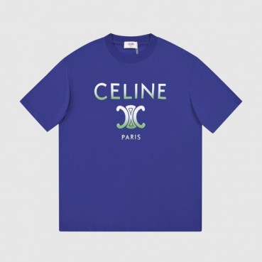 셀린느 남/녀 크루넥 블루 반팔티 - Unisex Blue Tshirts 