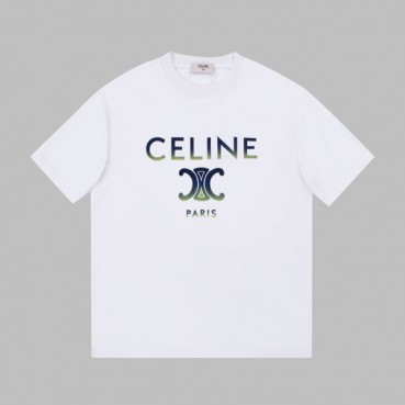 셀린느 남/녀 크루넥 화이트 반팔티 - Unisex White Tshirts 