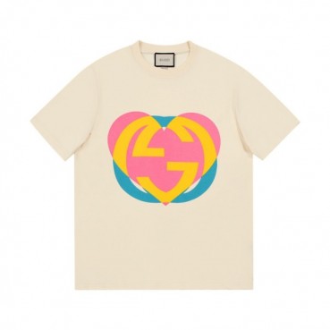 구찌 남/녀 크루넥 아이보리 반팔티 - Unisex Ivory Tshirts 