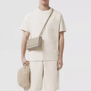 버버리 남성 크루넥 화이트 반팔티 - Mens White Tshirts 