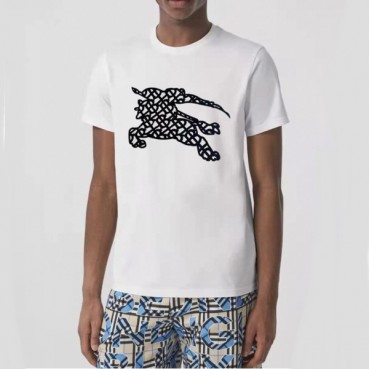 버버리 남성 크루넥 화이트 반팔티 - Mens White Tshirts 