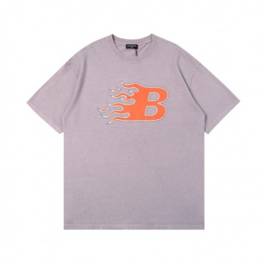 발렌시아가 남성 크루넥 그레이 반팔티 - Mens Gray Tshirts 