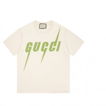 구찌 남성 크루넥 아이보리 반팔티 - Mens Ivory Tshirts 