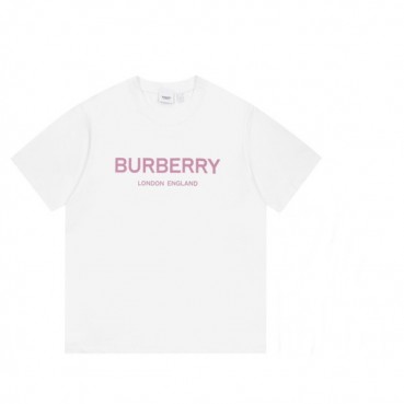 버버리 남성 크루넥 화이트 반팔티 - Mens White Tshirts 