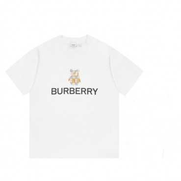 버버리 남성 크루넥 화이트 반팔티 - Mens White Tshirts 