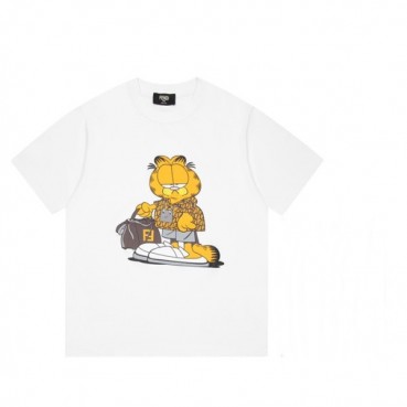 펜디 남성 크루넥 화이트 반팔티 - Mens White Tshirts 