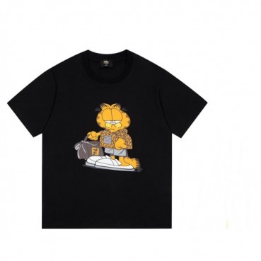 펜디 남성 크루넥 블랙 반팔티 - Mens Black Tshirts 