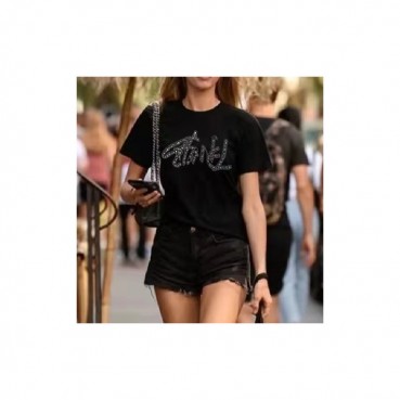 샤넬 여자 크루넥 블랙 반팔티 - Womens Black Tshirts 