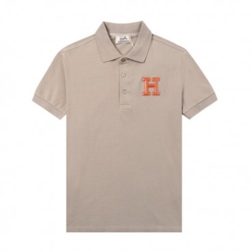 에르메스 남자 베이지 폴로 반팔티 - Mens Beige Tshirts 