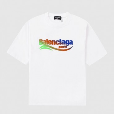 발렌시아가 남성 크루넥 화이트 반팔티 - Mens White Tshirts 