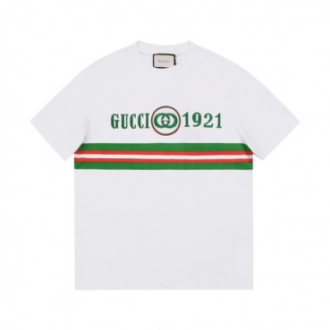 구찌 남성 크루넥 화이트 반팔티 - Mens White Tshirts 