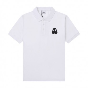 버버리 남성 화이트 폴로 반팔티 - Mens White Tshirts 