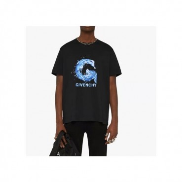 지방시 남성 크루넥 블랙 반팔티 - Mens Black Tshirts 