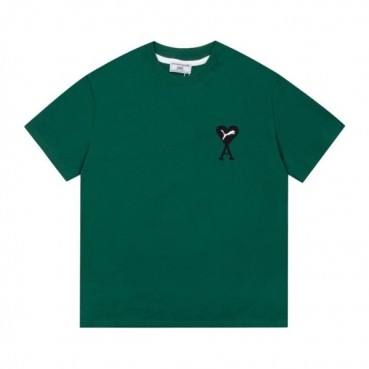 아미 남성 크루넥 그린 반팔티 - Mens Green Tshirts 