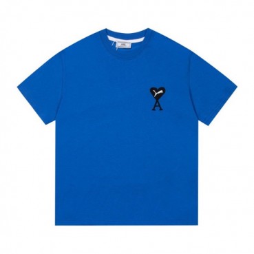 아미 남성 크루넥 블루 반팔티 - Mens Blue Tshirts 