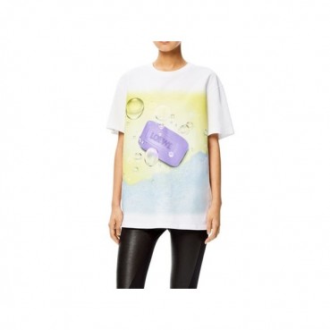 로에베 여성 이니셜 화이트 반팔티 - Womens White Tshirts 