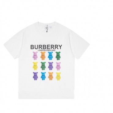 버버리 남성 크루넥 화이트 반팔티 - Mens White Tshirts 