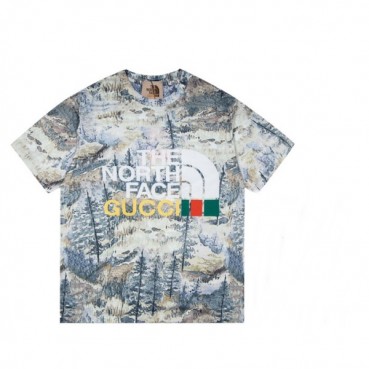 구찌 남성 크루넥 블루 반팔티 - Mens Blue Tshirts 