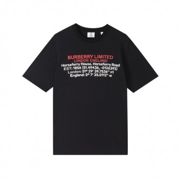 버버리 남성 크루넥 블랙 반팔티 - Mens Black Tshirts 