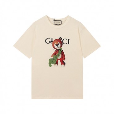 구찌 남성 크루넥 아이보리 반팔티 - Mens Ivory Tshirts 