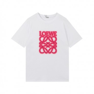 로에베 남성 이니셜 화이트 반팔티 - Mens White Tshirts 