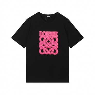 로에베 남성 이니셜 블랙 반팔티 - Mens Black Tshirts 