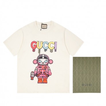 구찌 남성 크루넥 화이트 반팔티 - Mens White Tshirts 