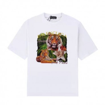 발렌시아가 남성 크루넥 화이트 반팔티 - Mens White Tshirts 
