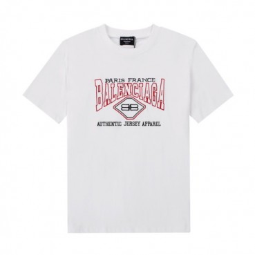 발렌시아가 남성 크루넥 화이트 반팔티 - Mens White Tshirts 
