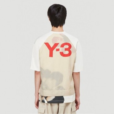 요지야마모토 화이트 크루넥 반팔티 - Mens White Tshirts 