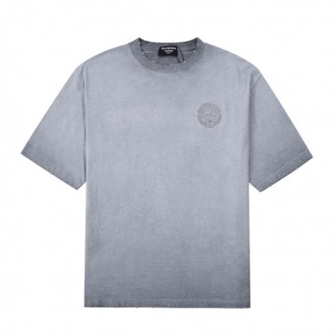 발렌시아가 남성 크루넥 그레이 반팔티 - Mens Gray Tshirts 