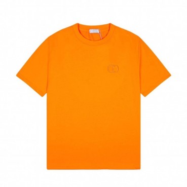 디올 남성 크루넥 오렌지 반팔티 - Mens Orange Tshirts 