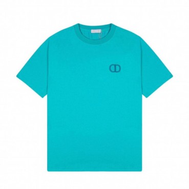 디올 남성 크루넥 블루 반팔티 - Mens Blue Tshirts 
