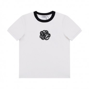 샤넬 여성 크루넥 화이트 반팔티 - Womens White Tshirts 